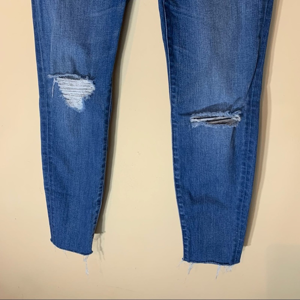 Madewell | 9" High-Rise Skinny Crop Distressed Frayed Hem Jeans Medium Wash 29 - Picture 4 of 9